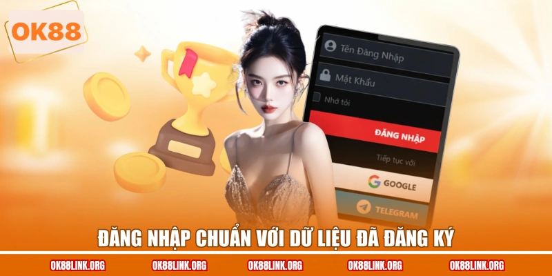 Đăng nhập chuẩn với dữ liệu đã đăng ký